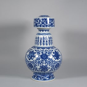 Blue and White Eight Treasure Pattern Porcelain Vase
