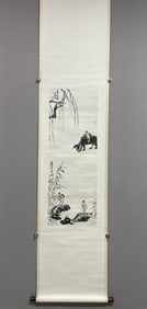 Chinese Drawing Character Story and Ox Painting,Li Keran Mark