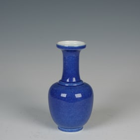 Bright Blue Glazed Porcelain Vase