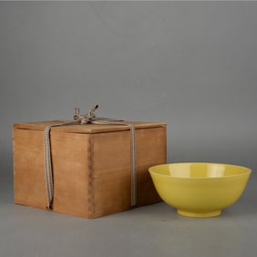 Yellow Glazed Porcelain Bowl