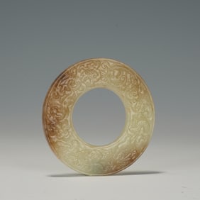 Jade Carved Dragon Pattern Bi