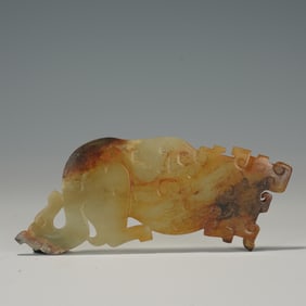 Jade Carved Beast Shape Bi
