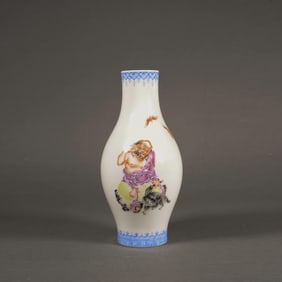 Enamel Drawing Character Pattern Porcelain Vase