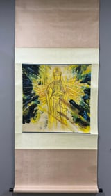 Chinese Drawing Thousand Hand GuanYin Painting,Shi Qi Mark