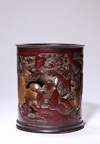 A Bamboo Scholar under Pines Brush Pot