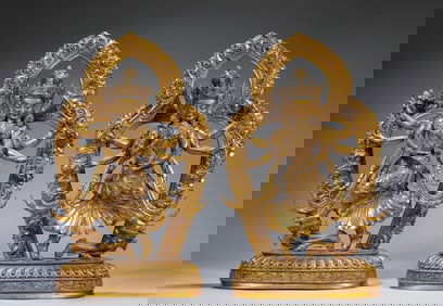 A Three-Head and Six-Arm Maha Statue