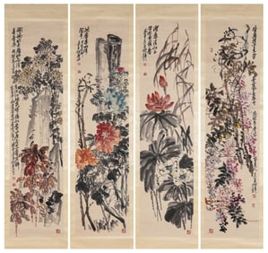 A Chinese Scroll Painting by Wu Changshuo