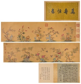 A Chinese Scroll of Painting by Lang Shining