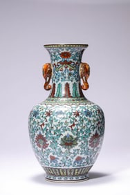 A Porcelain Doucai Interlock Branches Vase
