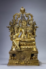 A Tibetan Pala Dynasty Style Green Tara Statue