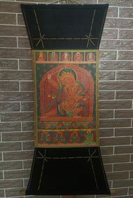 Colour Painted Vajrapani Pattern Tangka