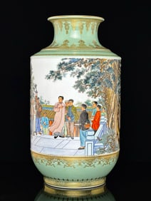 Famille Rose Character Story Pattern Porcelain Vase