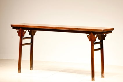 Huanghuali Wood Carved Reishi Mushroom Pattern Table