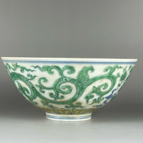 Doucai Dragon Pattern Porcelain Bowl