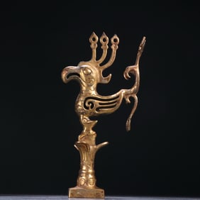 Gilt Bronze Carved Bird Shape Ornament
