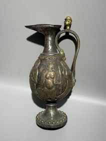 Silver Carved Character Pattern Vase