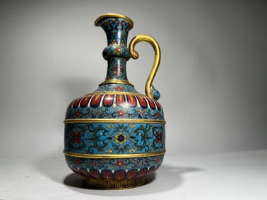 Bronze Cloisonne Carved Flower Pattern Pot