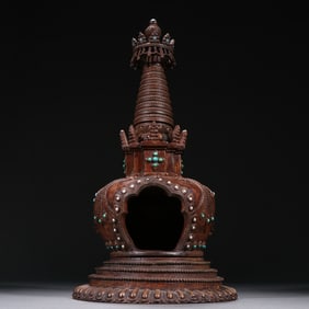 Agarwood Inlaid Turquoise Pagoba
