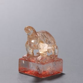 White Crystal Carved Turtles Stone Seal