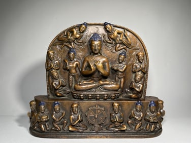 Bronze Gandhara Buddha Plate