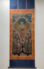 Chinese Drawing Amitabha Painting,Qiu Ying Mark