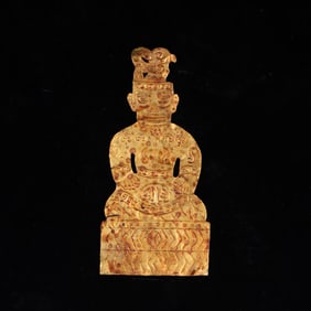 Solid Gold Carved Man Shape Ornament