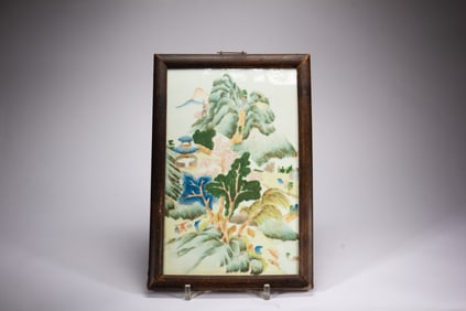Famille Rose Landscape Pattern Porcelain Board