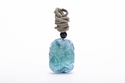 Aquamarine Carved Fish Pattern Pendant
