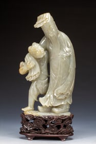Jade Carved Character Shape Ornament
