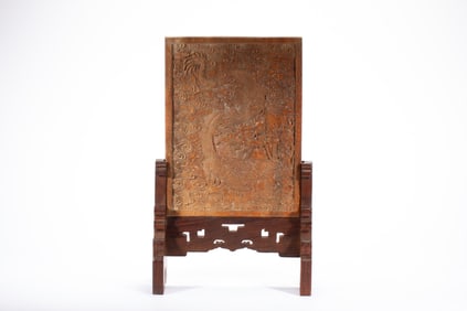 Bamboo Carved Dragon Pattern Table Plaque