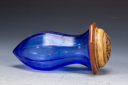 Glassware Carved Flower Pattern Cricket Jar