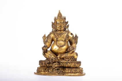 Gilt Bronze Yellow Jambala Figure