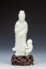 Jade Carved GuanYin Figure