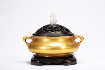 Gilt Bronze Double Ears Incense Burner