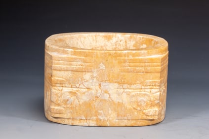 Jade Carved Beast Face Pattern Cong