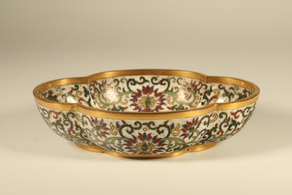 Bronze Cloisonne Carved Flower Pattern Washer