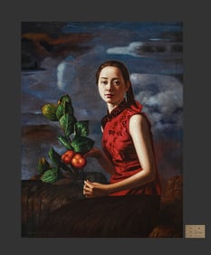 Chinese Drawing Beauty Oil Painting,Jin Shangyi Mark
