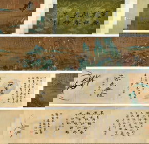 A CHINESE LONG SCROLL HAND PAINTING,DONG QICHANG MARK