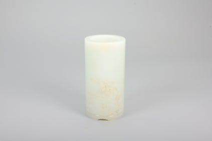 A QIANLONG HETIAN JADE 'BOYS' BRUSH POT