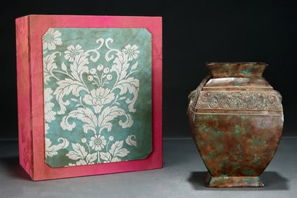 A QING QIANLONG PERIOD BRONZE LIKE VASE