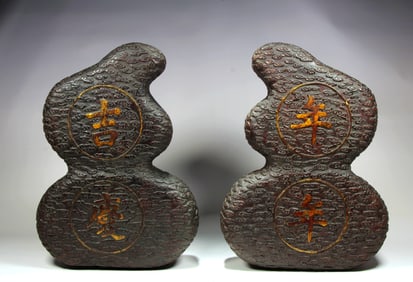 A PAIR OF EAGLE WOOD BOX WITH COVER,QIANLONG