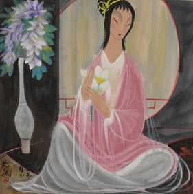 A CHINESE HAND PAINTING,LIN FENGMIAN MARK