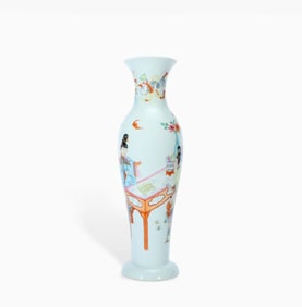 A QING YONGZHENG FAMILLE ROSE 'LADY'VASE