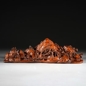 A HUANGYANG 'LANDSCAPE'SHANZI ORNAMENT