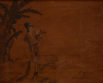 A CHINESE HAND PAINTING,LENG MEI MARK