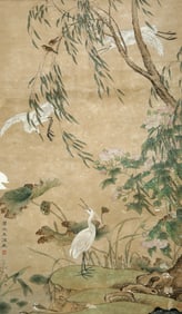 A CHINESE HAND PAINTING,WANG YUAN MARK