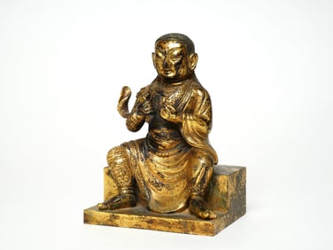 A GILT BRONZE FIGURE OF ZHENWU EMPEROR