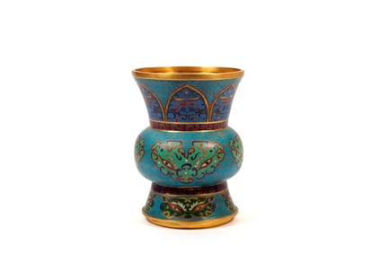 A CLOISONNE ENAMEL VASE,HU