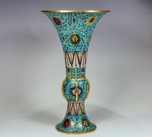 A CLOISONNÉ 'LOTUS'CUP,HU