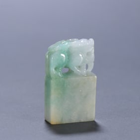 Jadeite Carved Beast Shape Stone Seal